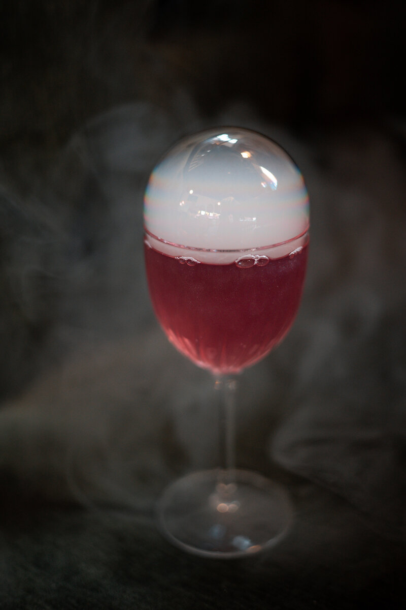 A delicious bubble martini custom created for The Vault in downtown Fenton