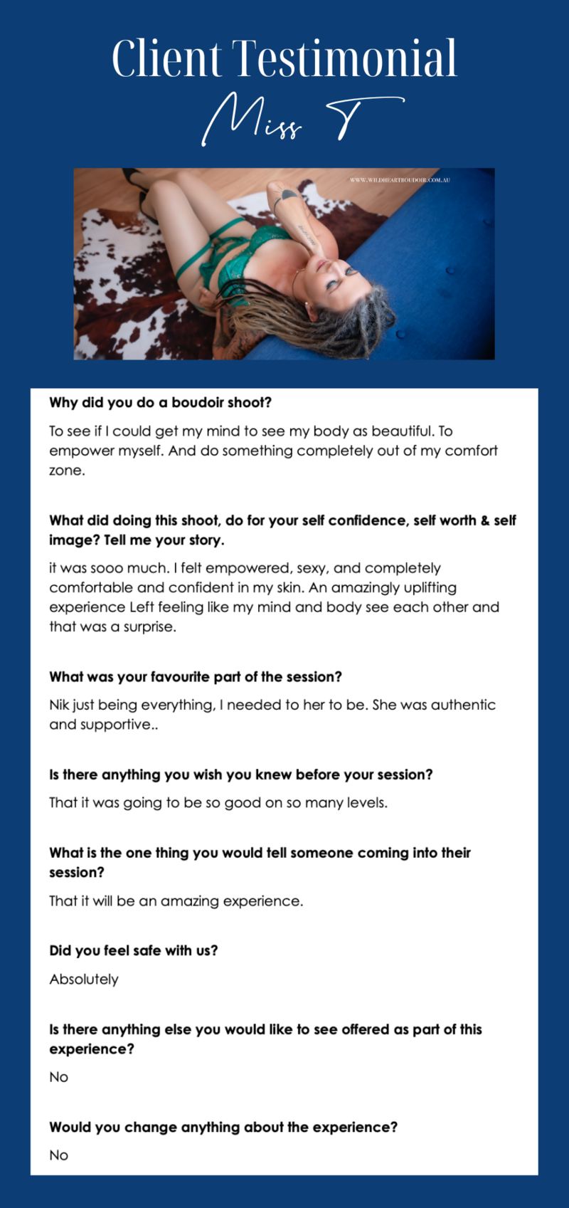 Client Testimonial Review Wild Heart Photography Hervey Bay