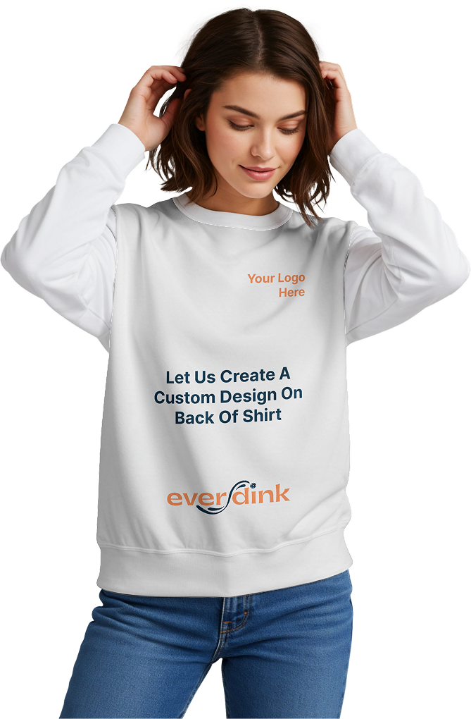 image of girl wearing a tshirt mockup with custom order instructions