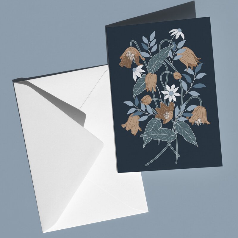 These A6 blank cards are perfect for sending a thoughtful note or simply keeping in your stationery drawer for special moments. Each card showcases a unique hand-drawn design - bunch of flowers. - by Green Acre Designs.
