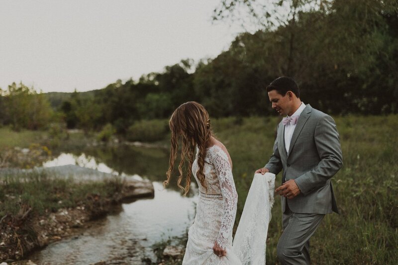 Bride and groom in Big Bend National Park