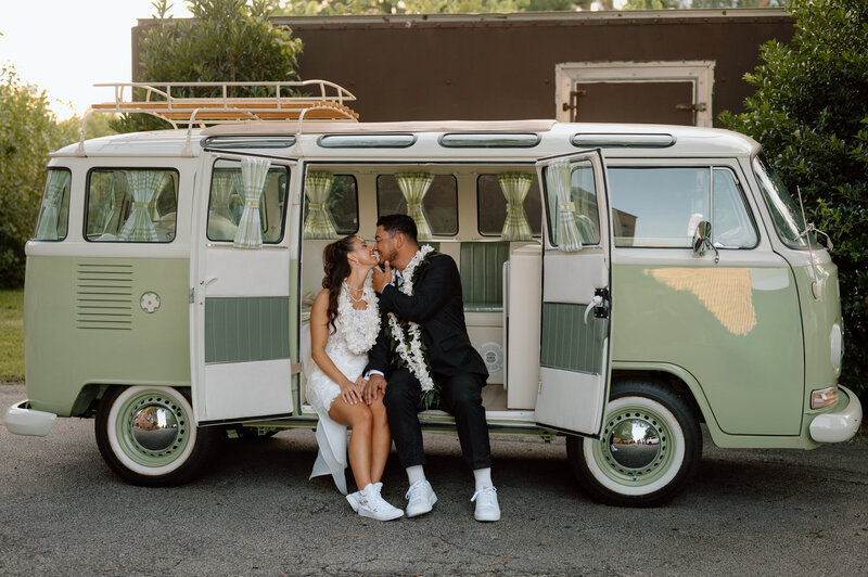 vw bus wedding photos