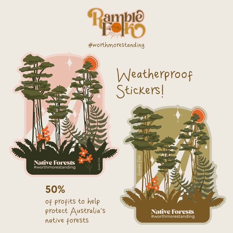 ramble folk forest stickers charity