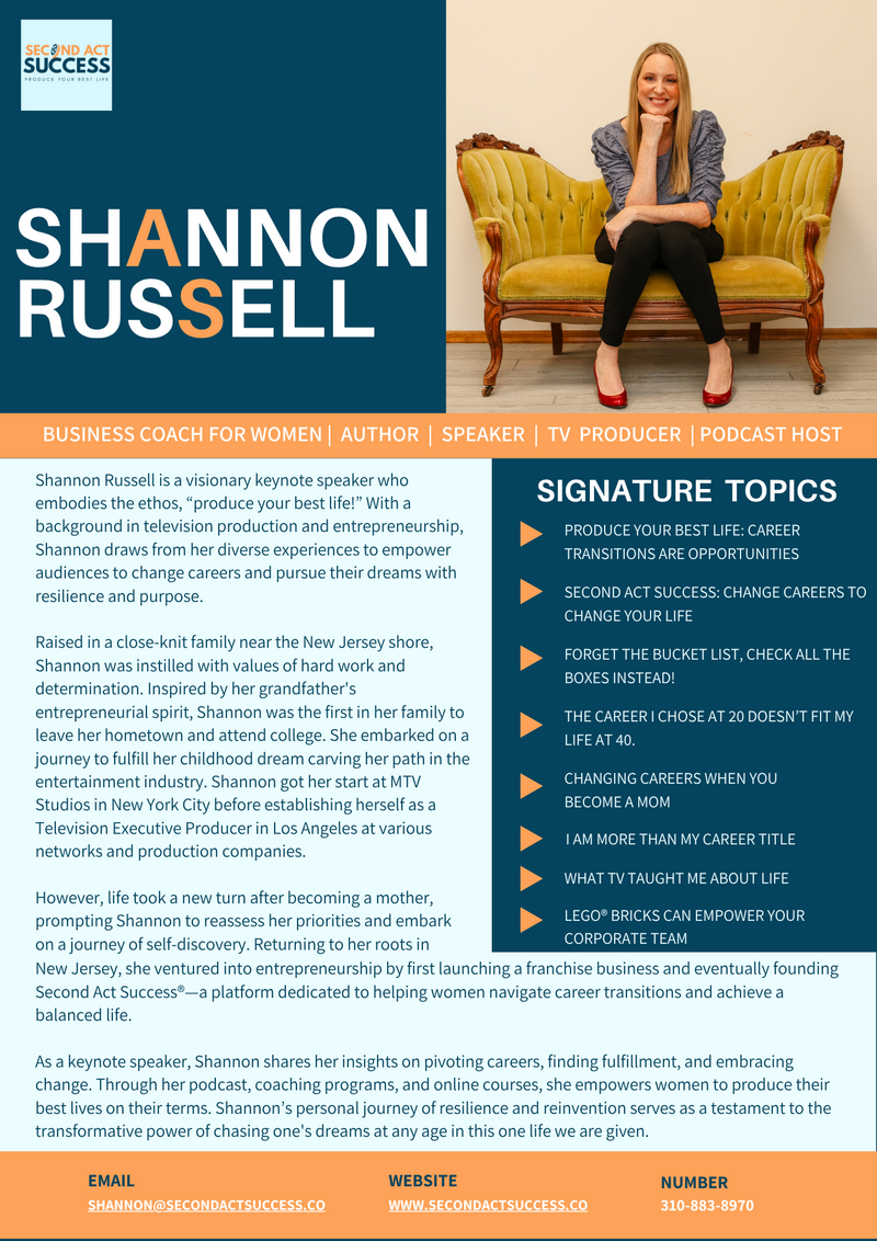 Shannon Russell speaker and media kit page 1