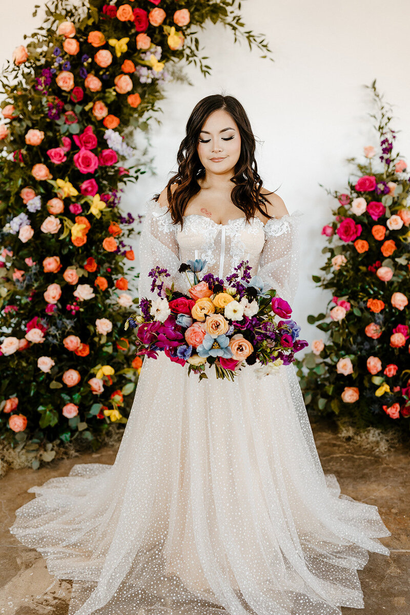 bride at elopement in Sedona, AZ