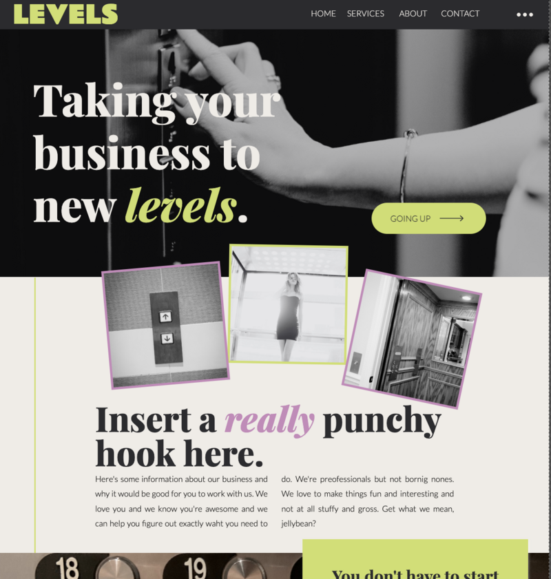 website design mock-up for accounting firm