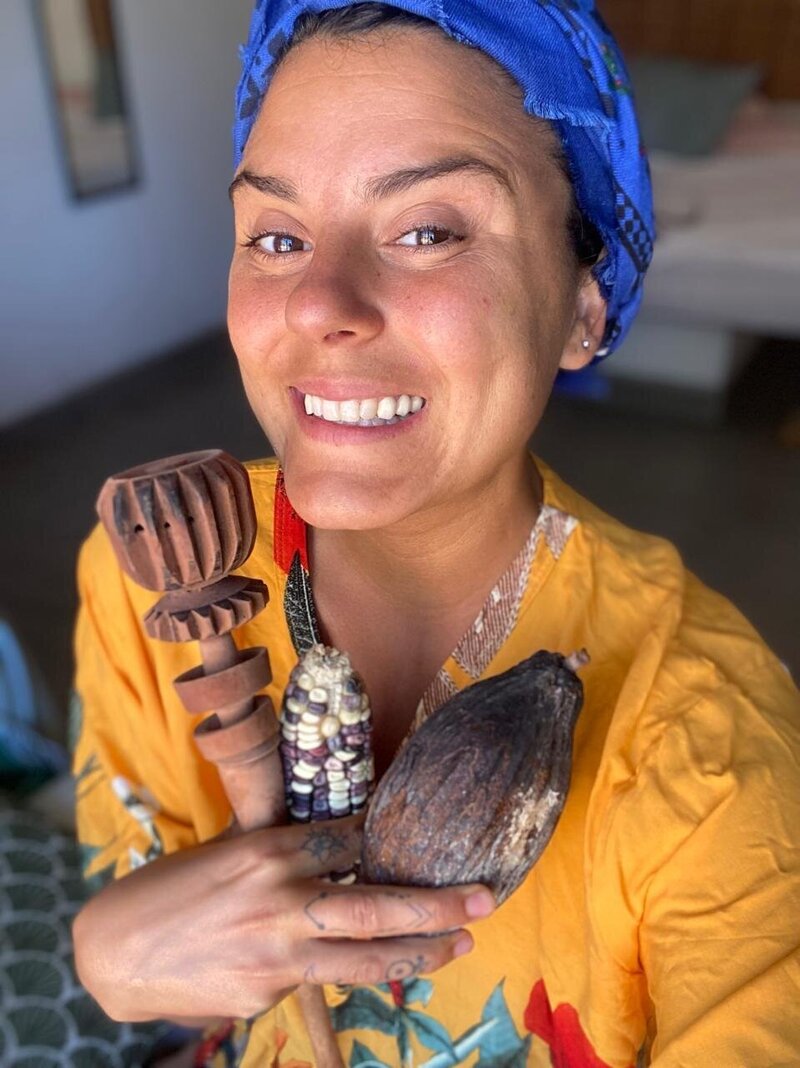 Sol Luciana, a Cacao Channeler, Holistic Chef, and Yoga Teacher in Sayulita, guiding heart-centered experiences that connect the body through love, nourishment, and mindful movement.