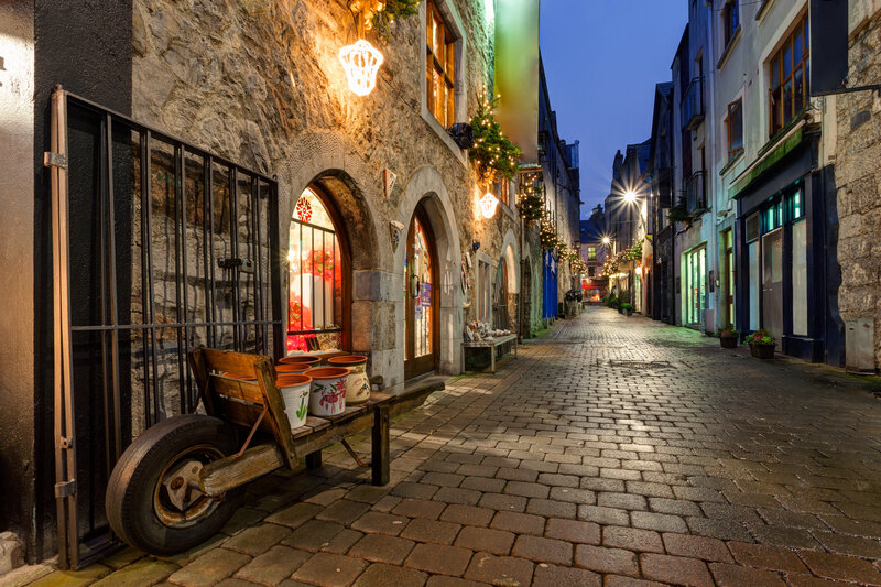 a street in Dublin Ireland, at night