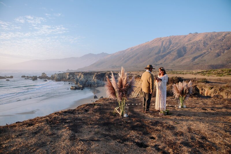 Tent in the A bride and groom elopes in Big Sur