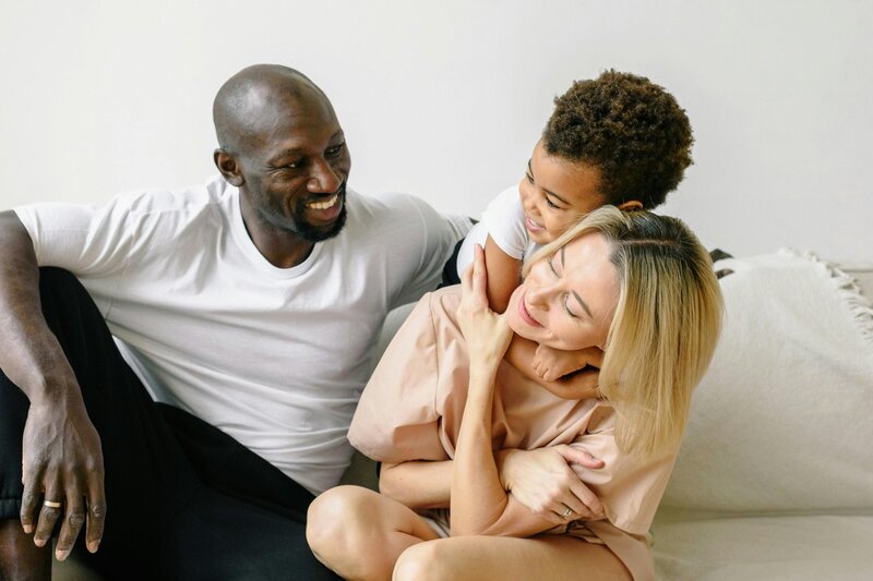 couple with your child being playful