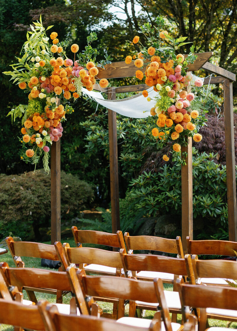 floral arch and Chuppah