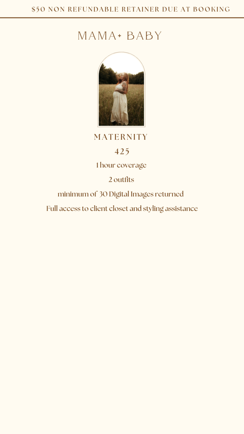 Bloomington Indiana maternity and newborn photographer - pricing