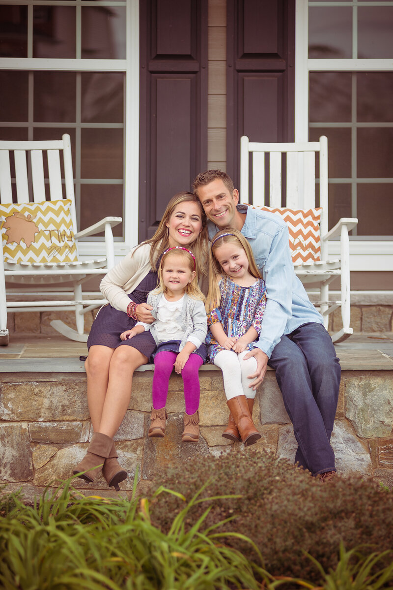 Front Porch Portrait taken in the Fall by Dripping Springs based Photographer Lydia Teague.