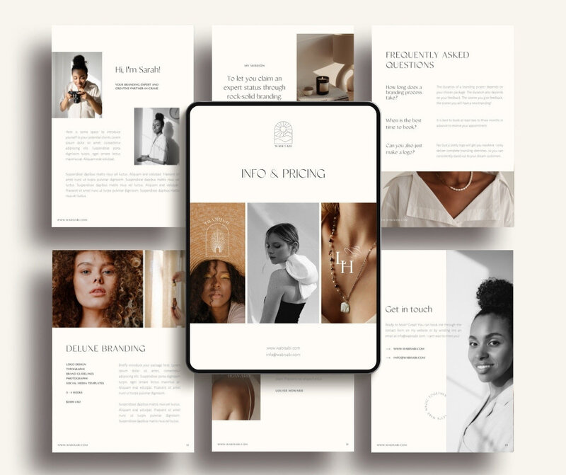 Minimalist pricing guide template Wabi Sabi