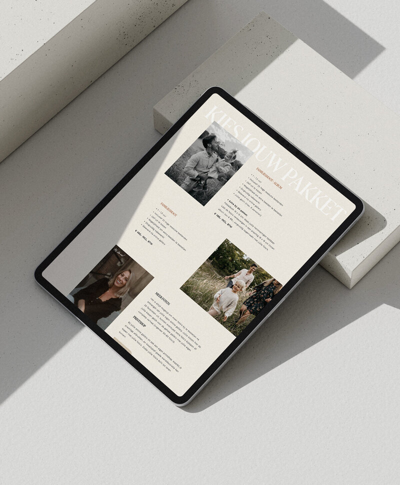 Showit website voor fotograaf Louise