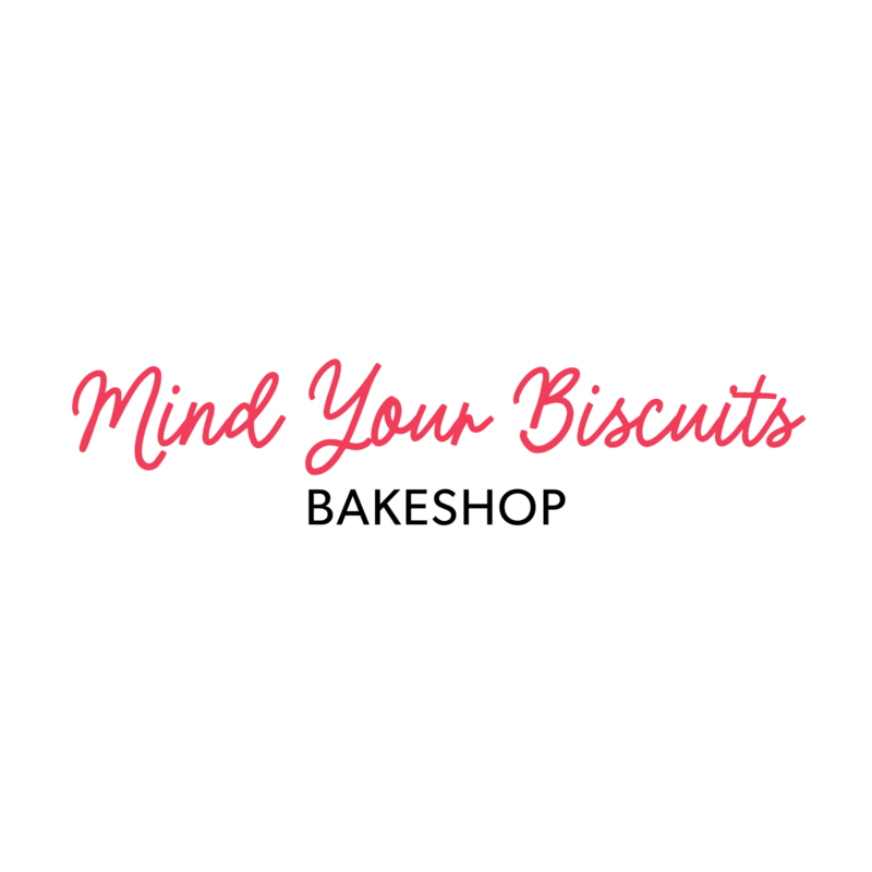 Official logo of Mind Your Biscuits Bakeshop, Roswell, GA, featuring artisan baking.
