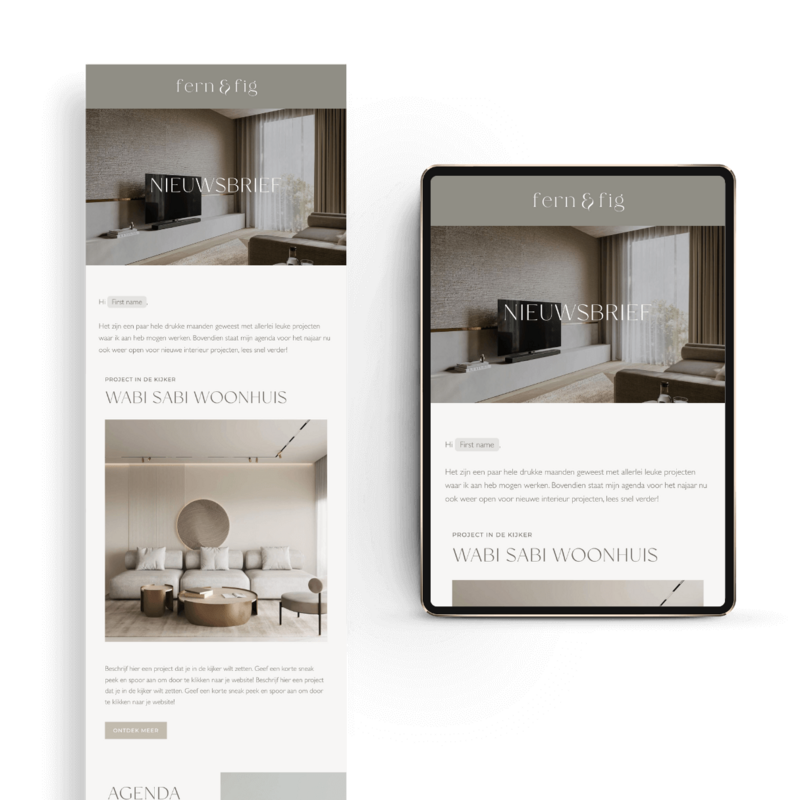 Nieuwsbrief template voor interieur ontwerper