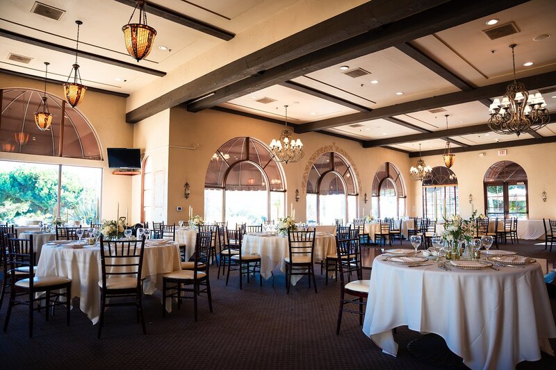The Signature Room at Talega Golf Club in San Clemente, where most of their wedding receptions are held.