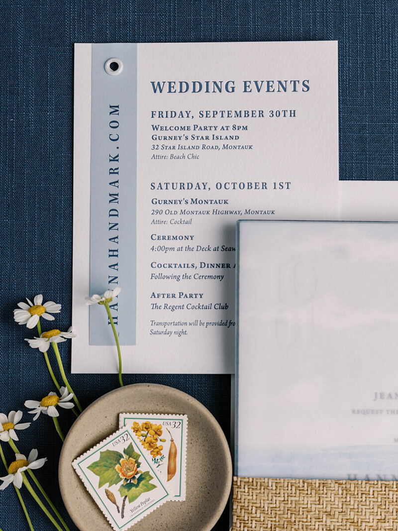 montauk details wedding card