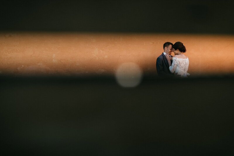 A same sex wedding couple in front of mountains in Norway