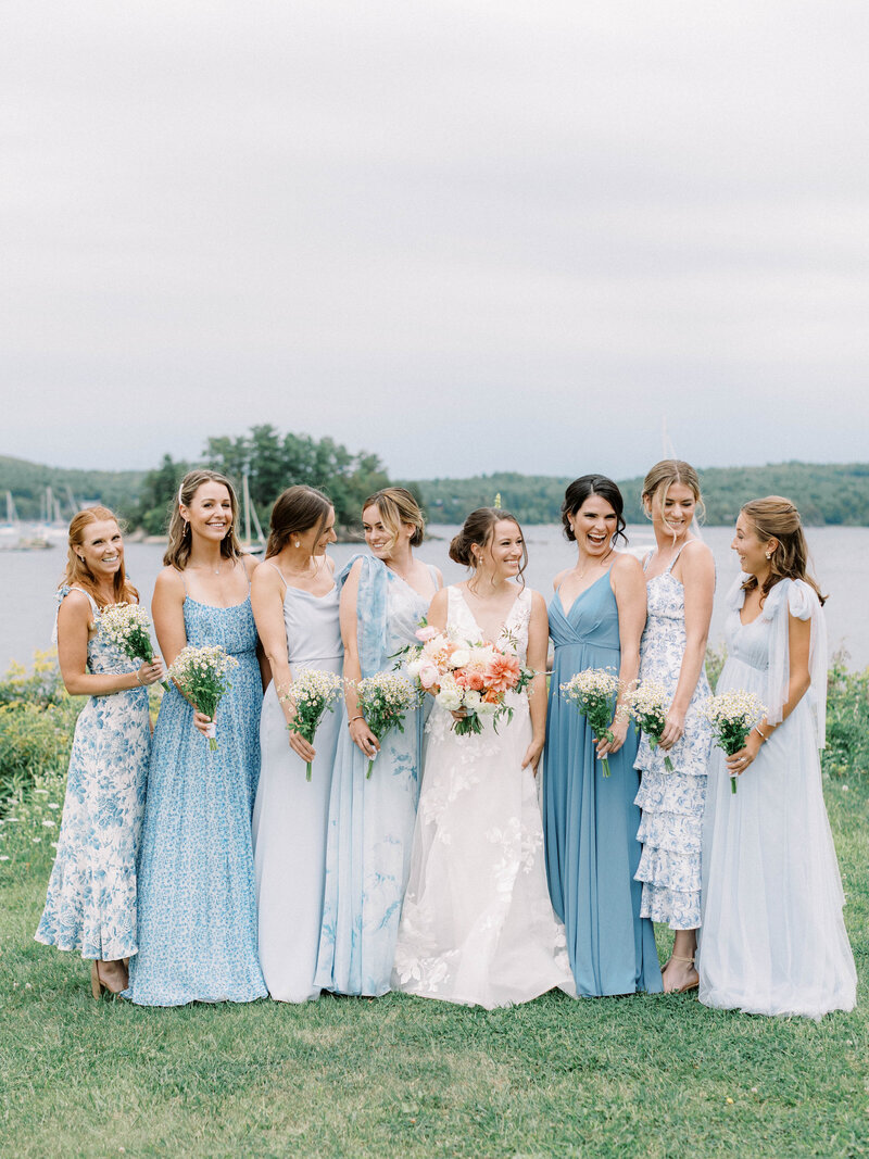 Luxury Vermont Photographer Summer Lake Side Wedding Bridesmaids Photos