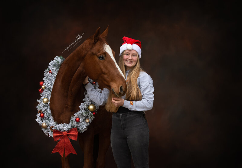 Kerstkrans paard