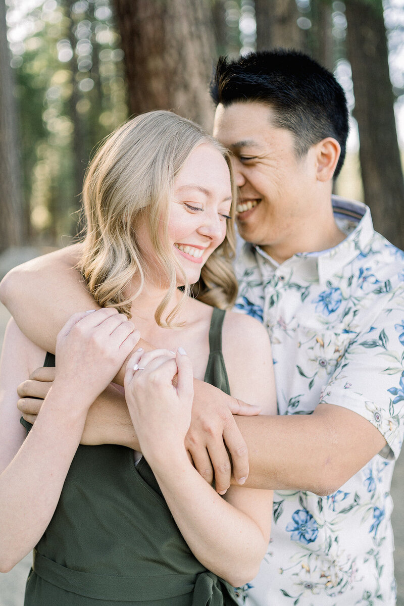 A sun-kissed engagement session at Calamigos Ranch in Malibu, California, captured by Tiffany Longeway Photography