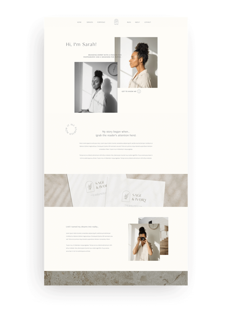Minimalist Showit website template
