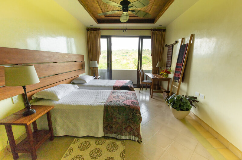 two twin beds mountain view room Blue spirit costa rica