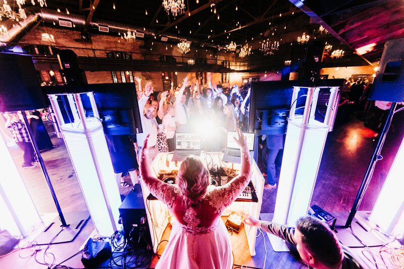 Bride is now the DJ at a DJ MN Events wedding
