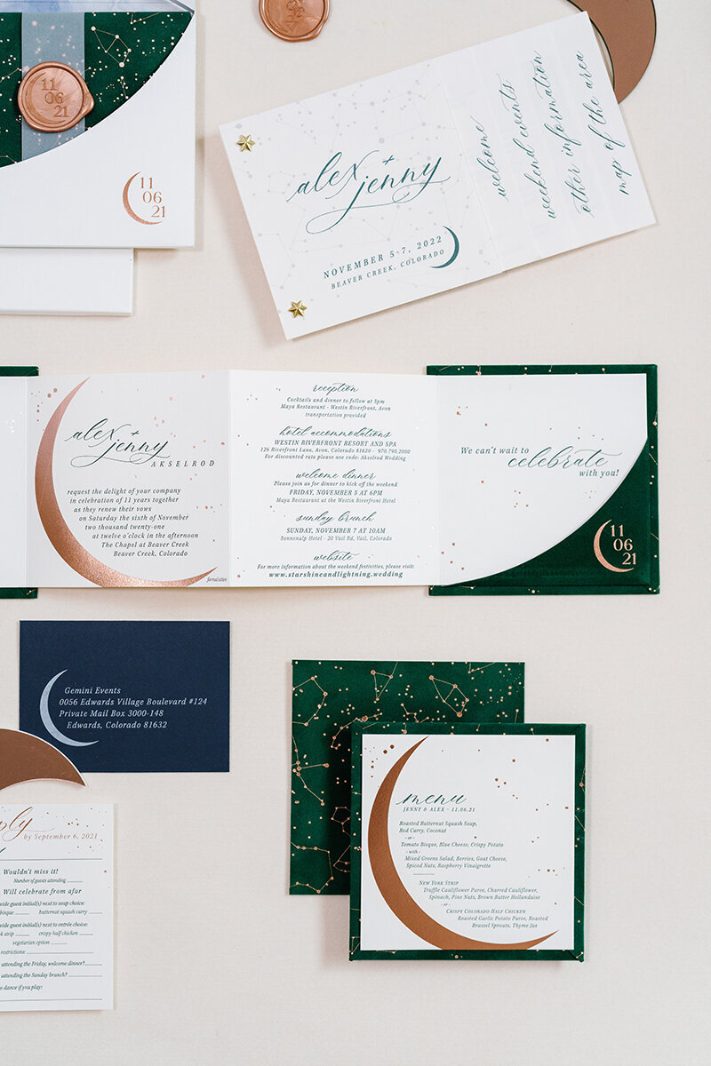 Celestial Velvet Wedding Invitations