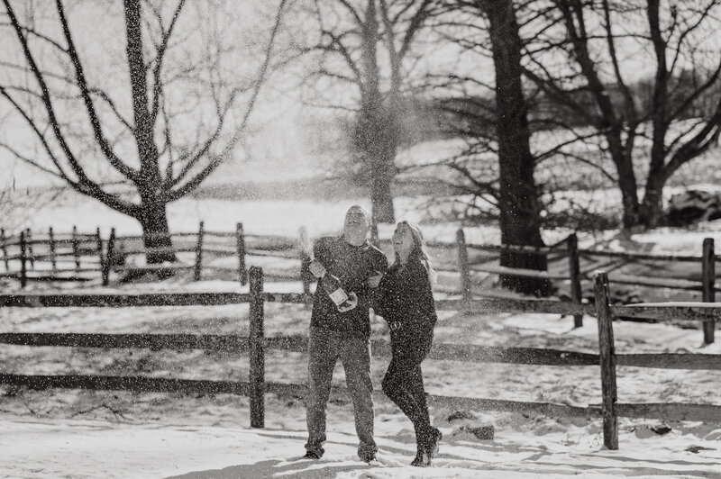 Bride and groom walk up memorial steps at their DC wedding