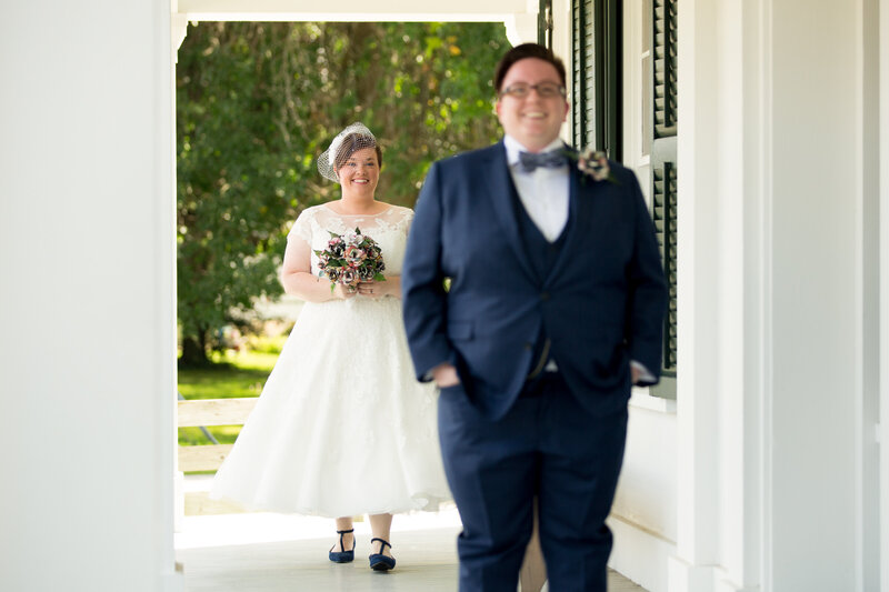 bride and groom recess down aisle after mexico wedding