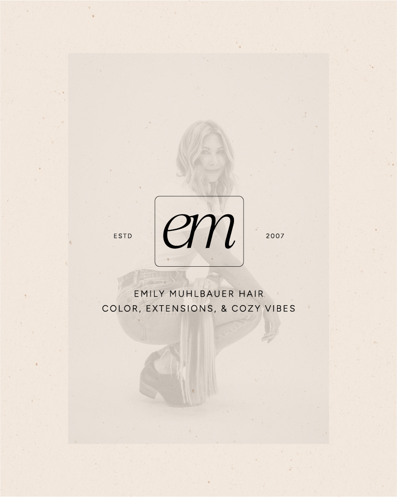 Emily in a photography studio taking a creative brand portrait with hair extensions