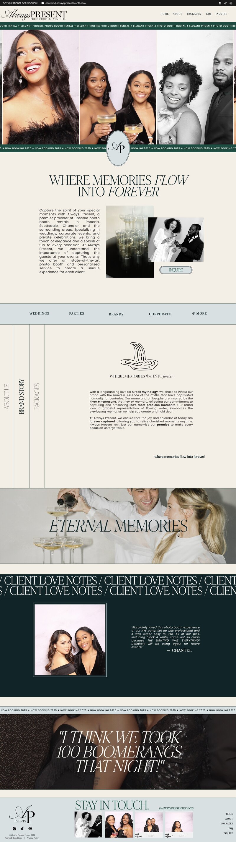Minimal and luxurious brand and web design for a wedding and event vendor in Arizona
