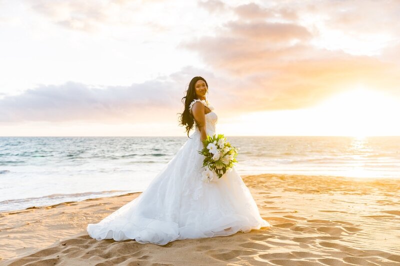 Big Island Wedding Packages - Bride on the beach