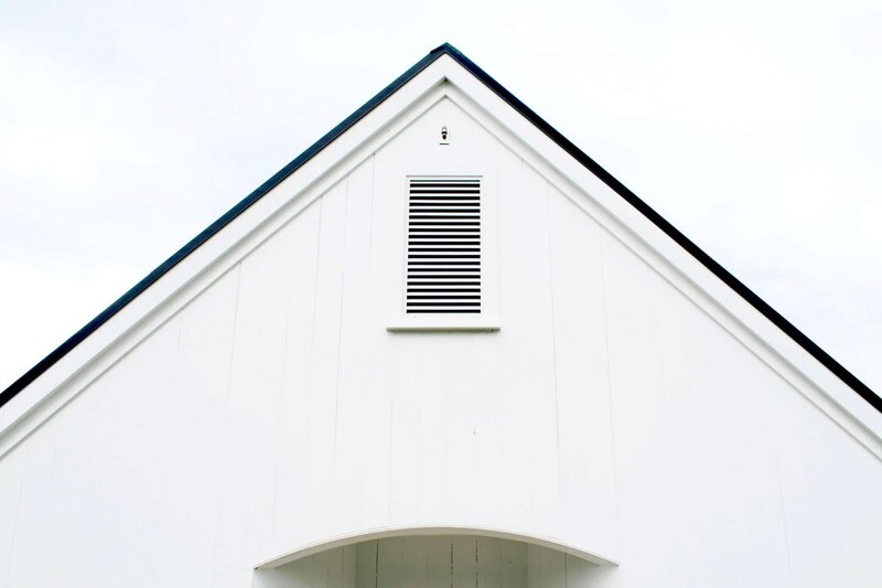 house with white gable vent