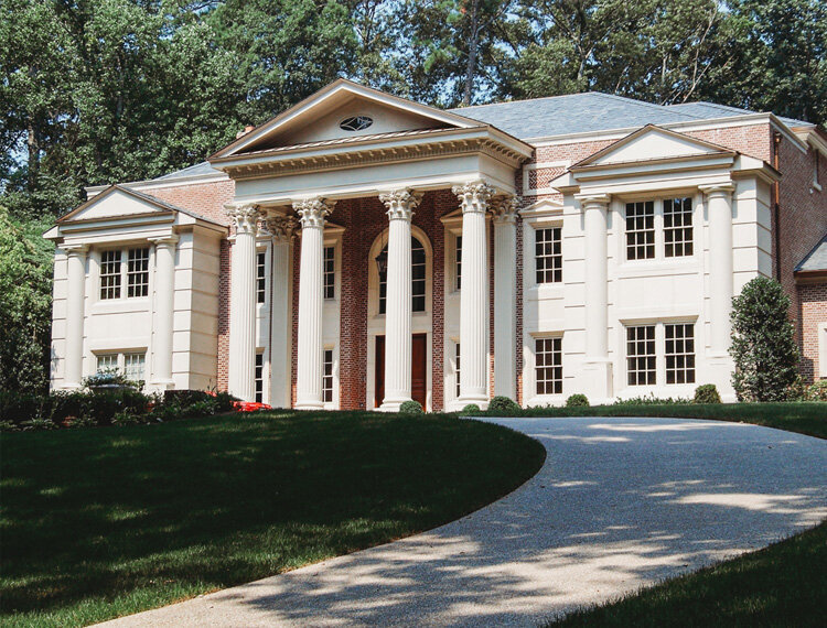 Colonial building with column front entry