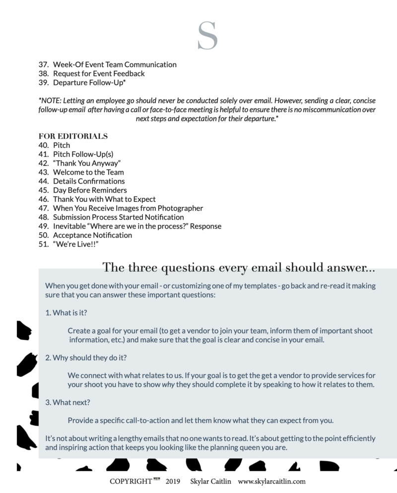 Part 2 List of 51 Emails Every Wedding Planner Needs