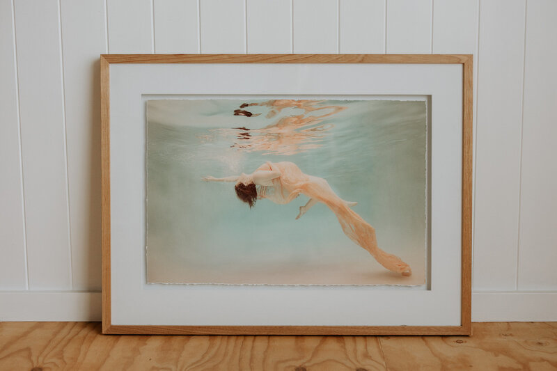 underwater maternity framed print