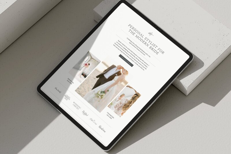 Elegant Details Showit website on ipad