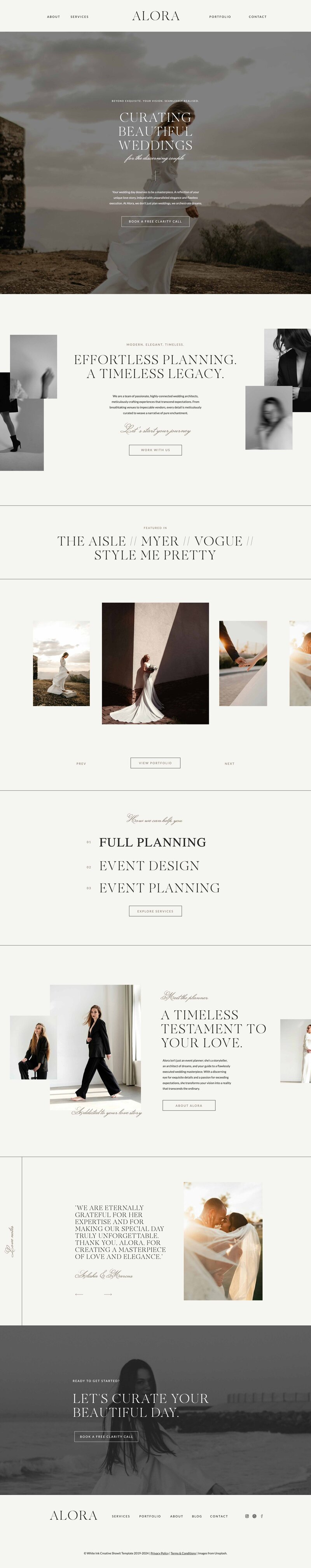 White Ink Creative Showit Website Template