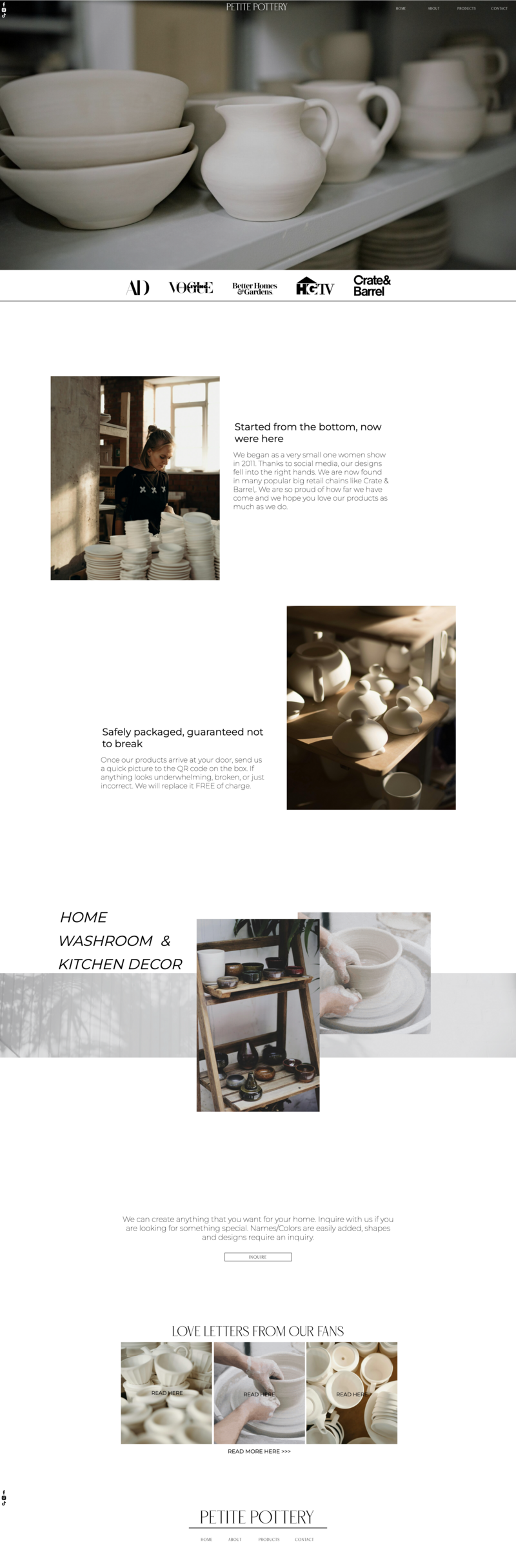 pottery about page