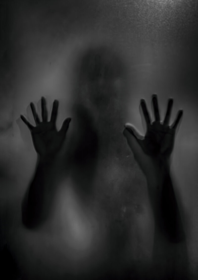 horror-ghost-girl-matte-glass-black-white-halloween-festival-concept
