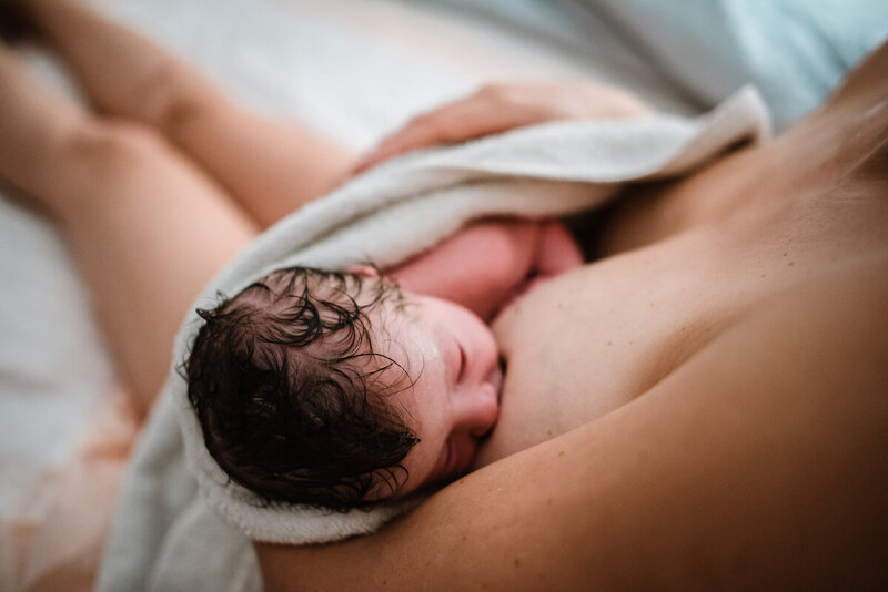 Newborn baby nursing