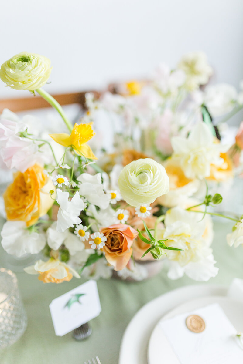 Soft pastel tablescape at a Maryland Wedding Venue