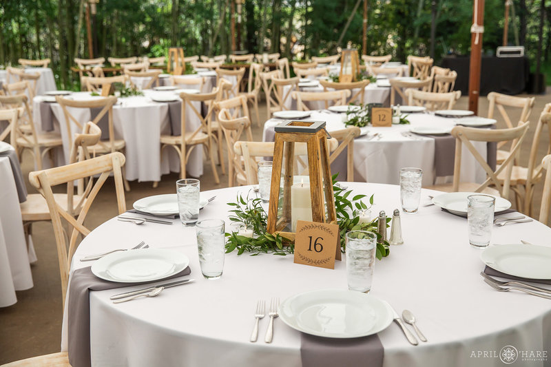 Blackstone Rivers Ranch Table Decor for summer wedding in Idaho Springs