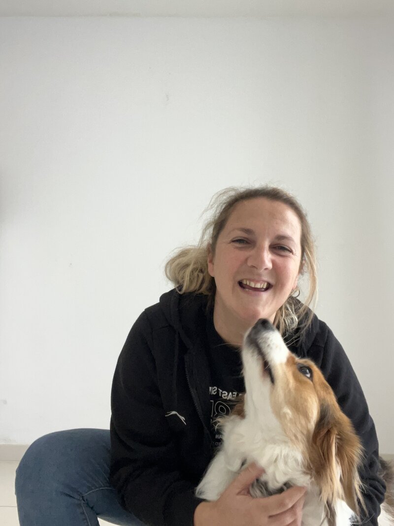 Helen website designer with her dog  Sasha