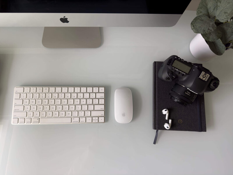 Photographer desk for photo editing