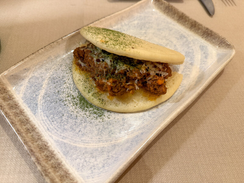 Bao dish at L'Angolo Tondo in Lucca, Italy